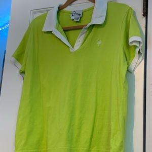 green/yellow lilly polo shirt
